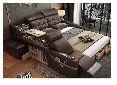 Multifunction Design Bed Big Imitation leather Hotel Upholstery 180x200 Beds new